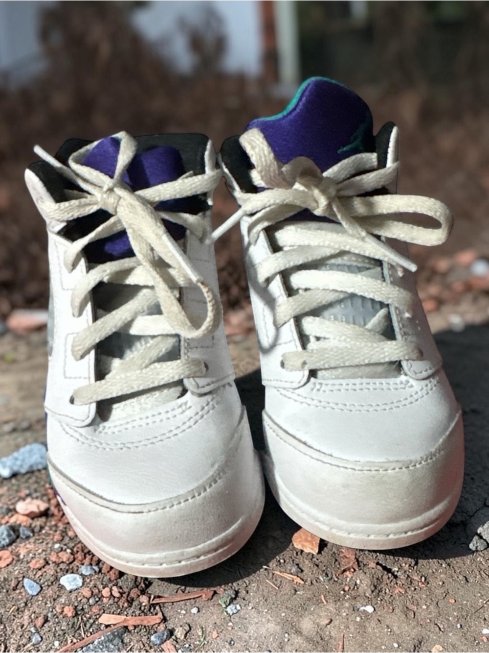 Jordan Kids High-Top Sneakers in White and Purple- Toddler 9